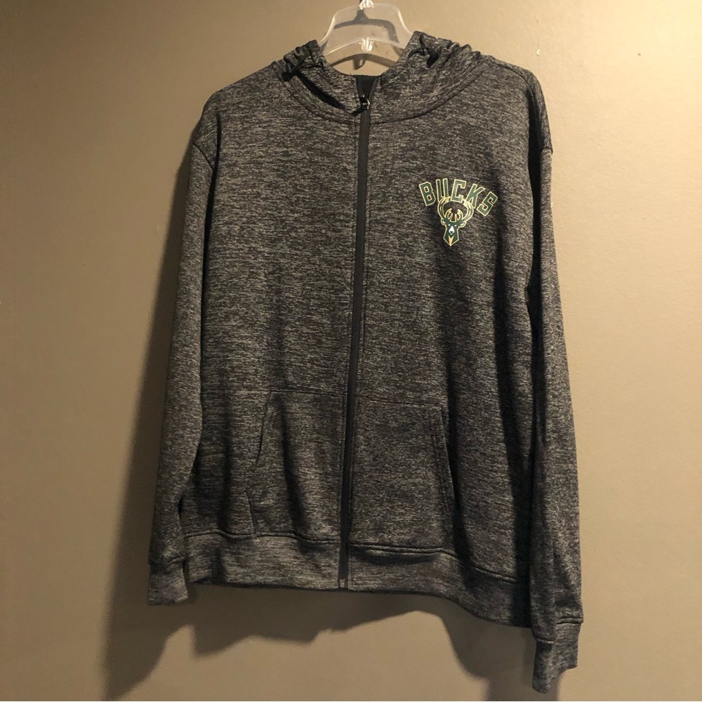 NBA Milwaukee Bucks Logo Hoodie Full Zip Jacket XL